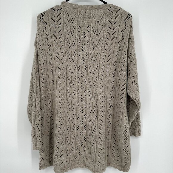 Esprit Sweater Vintage 90's Open Knit Tan Size S - Picture 4 of 5